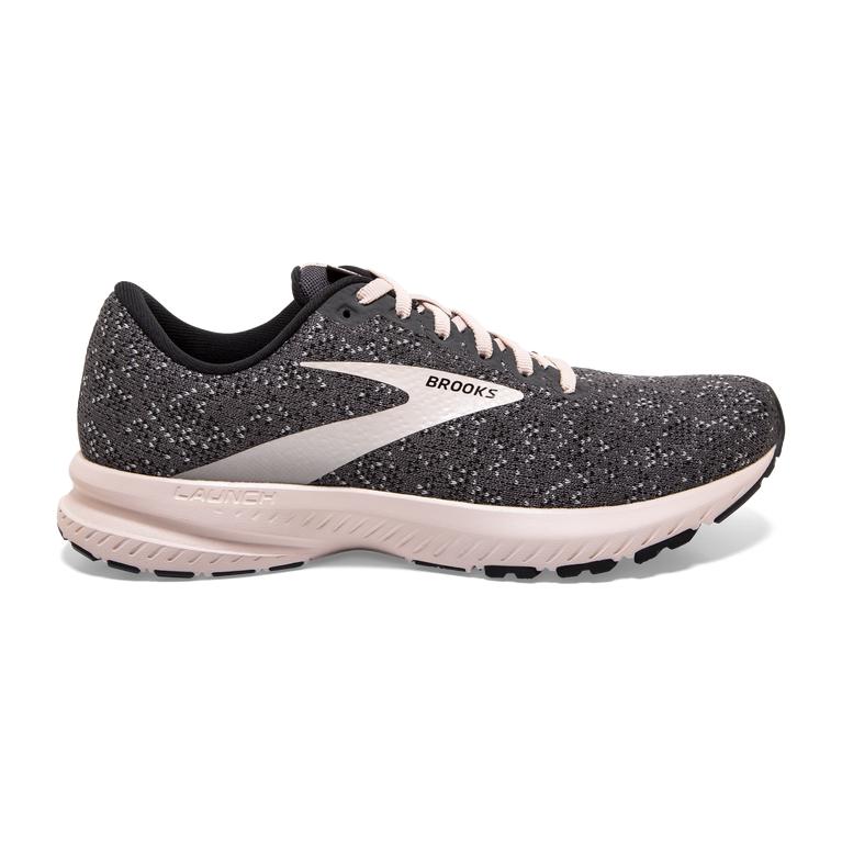 Brooks LAUNCH 7 Road Running Shoes Womens Online - Black/Pearl/Hushed Violet (KEJ748503)